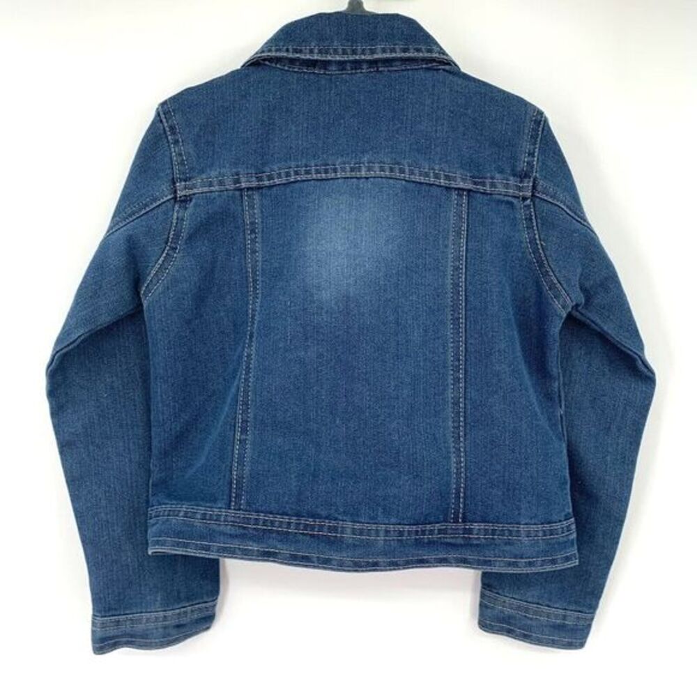 One Step Up Blue Denim Jacket with Rhineston Buttons Cotton Blend Girls Size 5/6 - Picture 7 of 7